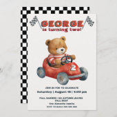 ベアーカーボーイ誕生日 招待状 (正面/裏面)