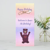 ベアーガールバースデーパーティ招待状 招待状 (スタンド正面)