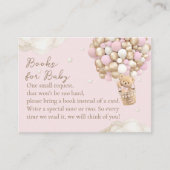 ベアーガールピンク赤ちゃんシャワー予約リクエスト エンクロージャーカード (正面)