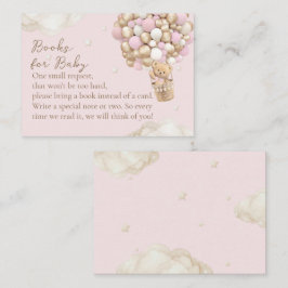 ベアーガールピンク赤ちゃんシャワー予約リクエスト エンクロージャーカード