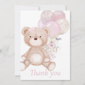 ベアーガールファースト誕生日&バプテスマ招待状 招待状 (裏面)