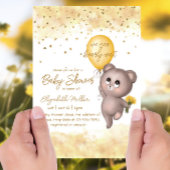 ベアーキュブイエローバルーンベビー男女兼用シャワー 招待状