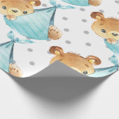ベアーキュブカワイイ子供部屋男の赤ちゃんギフト新生まれ規 ラッピングペーパー (角)