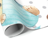 ベアーキュブカワイイ子供部屋男の赤ちゃんギフト新生まれ規 ラッピングペーパー (ロールコーナー)