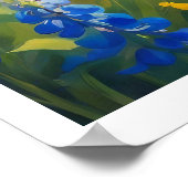 ベアーキュブスノーマウンテンメドウワイルドフラワー絵画ズ ポスター (角)