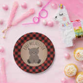 ベアーキュブランバージャックプレイドベビーシャワー ペーパープレート (パーティー)