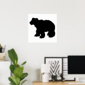 ベアーキューブシルエット ポスター (ホームオフィス)