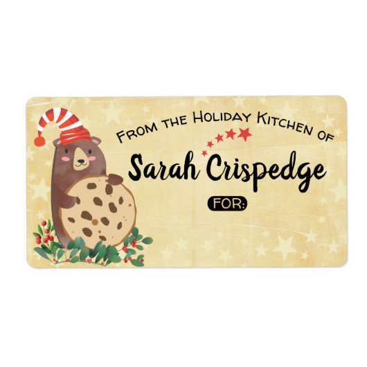 ベアークッキーのクリスマスから休日ベーキングラベル ラベル (正面)