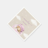 ベアークラウドベビーガールシャワー スタンダードカクテルナプキン (角)