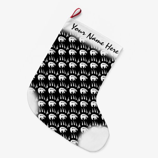 ベアークリスマスストッキング先住民ベアークローストッキング ラージクリスマスストッキング (正面 (吊り時))