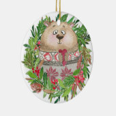 ベアークリスマスリースオーナメント セラミックオーナメント (右)