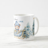 ベアークリスマスワンファースト誕生日冬 コーヒーマグカップ (正面右)