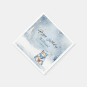 ベアークリスマスワンファースト誕生日冬 スタンダードカクテルナプキン (角)