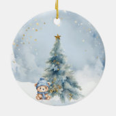 ベアークリスマスワンファースト誕生日冬 セラミックオーナメント (裏面)