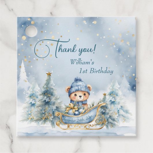 ベアークリスマスワンファースト誕生日冬 フェイバータグ (正面)