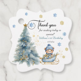 ベアークリスマスワンファースト誕生日冬 フェイバータグ