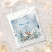 ベアークリスマスワンファースト誕生日冬 フェイバーバッグ (クリップ留めされた状態)