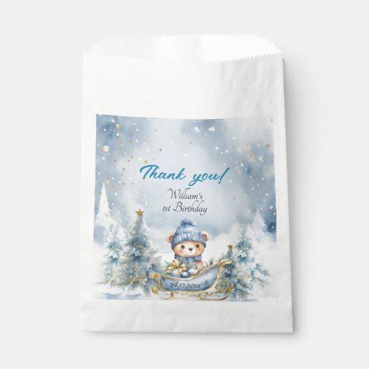 ベアークリスマスワンファースト誕生日冬 フェイバーバッグ (正面)