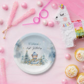 ベアークリスマスワンファースト誕生日冬 ペーパープレート (パーティー)