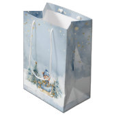 ベアークリスマスワンファースト誕生日冬 ミディアムペーパーバッグ (正面アングル)