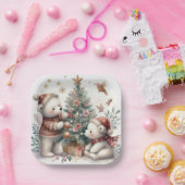 ベアークリスマス1 ペーパープレート (パーティー)