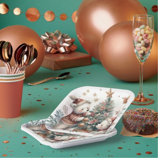 ベアークリスマス1 ペーパープレート (複数)