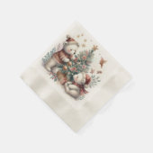 ベアークリスマス1 縁ありカクテルナプキン (角)