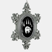 ベアークローオーナメントホリデートバルベアーデコレーション スノーフレークピューターオーナメント (左)