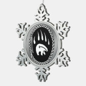 ベアークローオーナメントホリデートバルベアーデコレーション スノーフレークピューターオーナメント (右)