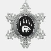 ベアークローオーナメントホリデートバルベアーデコレーション スノーフレークピューターオーナメント (正面)