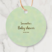 ベアーグリーナリーウォーターカラーニュートラルベビーシャワー フェイバータグ (裏面)