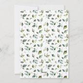 ベアーグリーンティーベイビーシャワー招待状 シーズンカード (裏面)