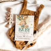 ベアーグリーンバルーン赤ちゃんシャワー 招待状