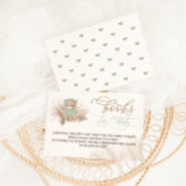 ベアーグリーンフード付きスウェットシャツベビーシャワー予約リクエスト エンクロージャーカード