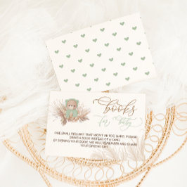 ベアーグリーンフード付きスウェットシャツベビーシャワー予約リクエスト エンクロージャーカード