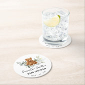 ベアーグリーンユーカリプタスベビーシャワーラウンド紙 ラウンドペーパーコースター (インサイチュ)