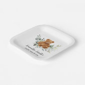 ベアーグリーンユーカリ赤ちゃんシャワー広場 ペーパープレート (傾斜あり)