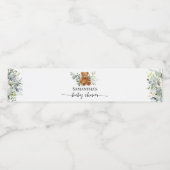 ベアーグリーンユーカリ赤ちゃんシャワー水瓶 ペットボトルラベル (シングルラベル)