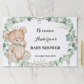 ベアーグリーンリーベビーシャワーティアウェイ紙ランチョンマット ペーパーパッド (インサイチュ)