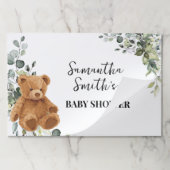 ベアーグリーンリーベビーシャワー涙遠くにランチョンマット ペーパーパッド (折り畳み)