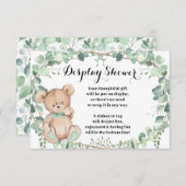 ベアーグリーンリー金ゴールドディスプレイベビーシャワー エンクロージャーカード (正面/裏面)