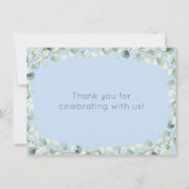 ベアーグリーンリー金ゴールドブルーベビーシャワーありがとう サンキューカード (裏面)