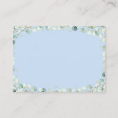 ベアーグリーンリー金ゴールドブルーベビーシャワー予約リクエスト エンクロージャーカード (裏面)