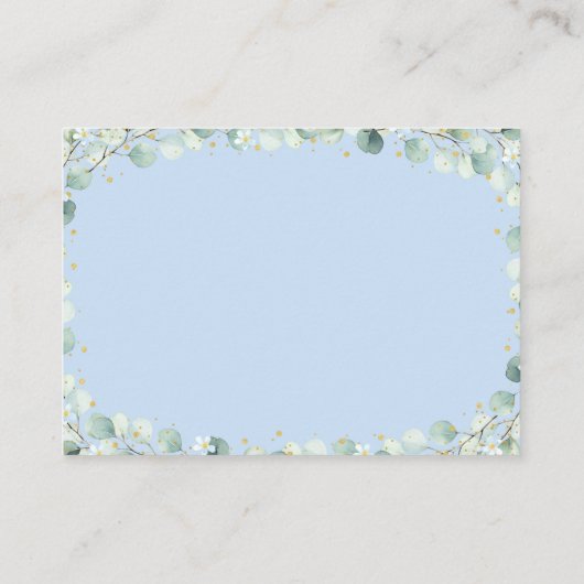 ベアーグリーンリー金ゴールドブルーベビーシャワー予約リクエスト エンクロージャーカード (裏面)