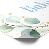 ベアーグリーンリー金ゴールドブルーボーイベビーシャワーへようこそ ポスター (角)