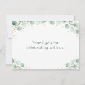 ベアーグリーンリー金ゴールドベビーシャワーありがとう サンキューカード (裏面)