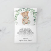 ベアーグリーンリー金ゴールドベビーシャワーサンキューカード サンキューカード (内部)