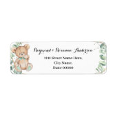 ベアーグリーンリー金ゴールドベビーシャワー差出人住所 ラベル (正面)