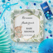 ベアーグリーンリー金ゴールドベビーシャワー ペーパープレート (パーティー)