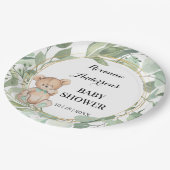 ベアーグリーンリー金ゴールドベビーシャワー ペーパープレート (アングル)